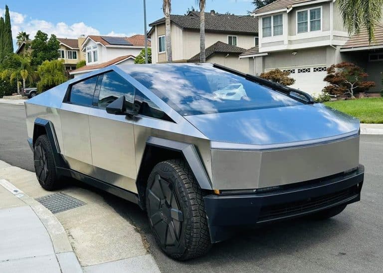 Tesla Cybertruck ambient lighting and floor-mounted accelerator spotted