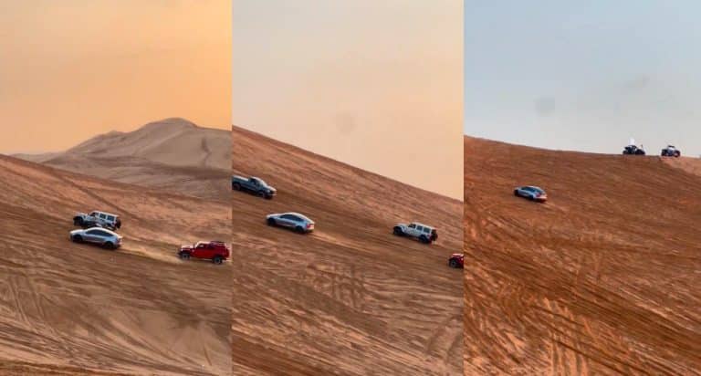 Tesla Model Y Surprises by Excelling in Quick Sand Dune Ascent, Surpassing Jeeps