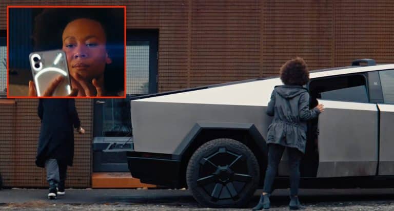 Tesla Cybertruck Bi-Directional Charging Ad Showcases Nothing Phone (1) Cameo