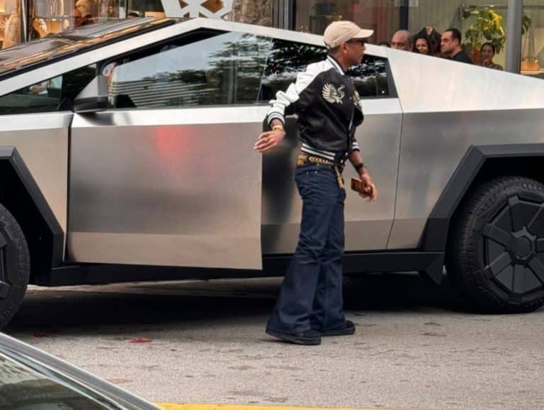 Pharrell Williams Takes the Wheel of a Tesla Cybertruck