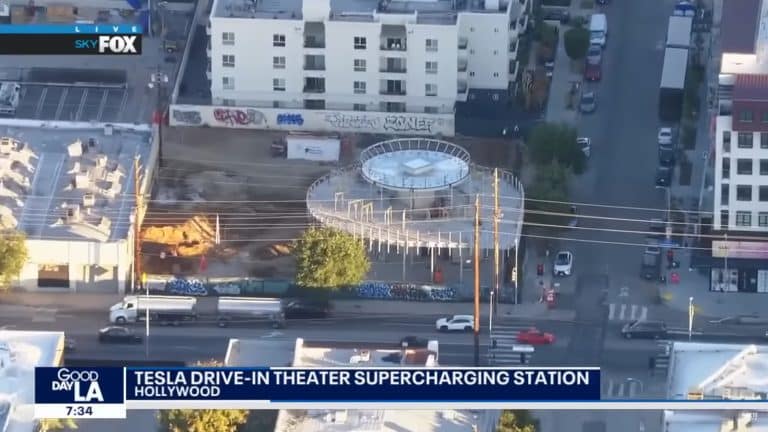 Aerial Footage Reveals Tesla’s Progress on Supercharger with Diner and Drive-In