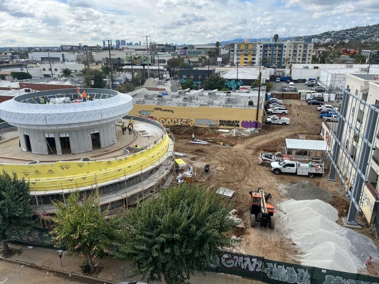 Tesla’s Drive-In Theater, Diner, and Supercharger Sees First Screen Installation