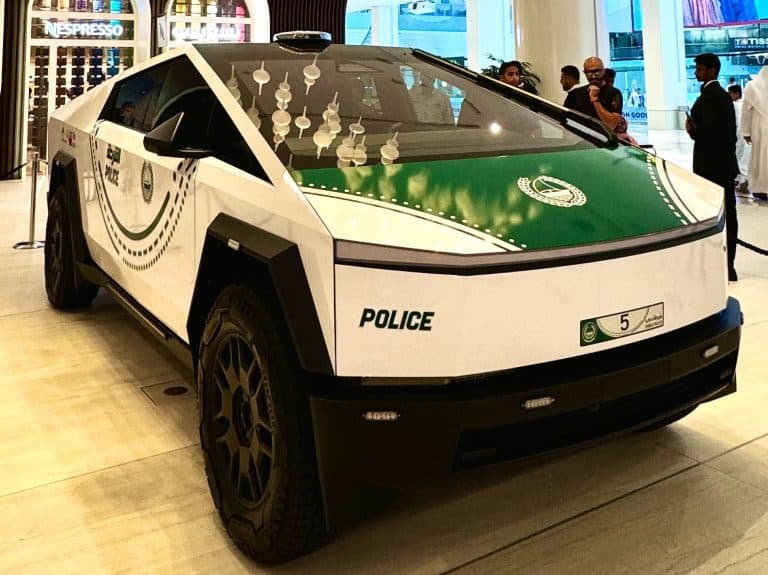 Dubai Police Tesla Cybertruck Cruiser Steals the Spotlight at Dubai Mall
