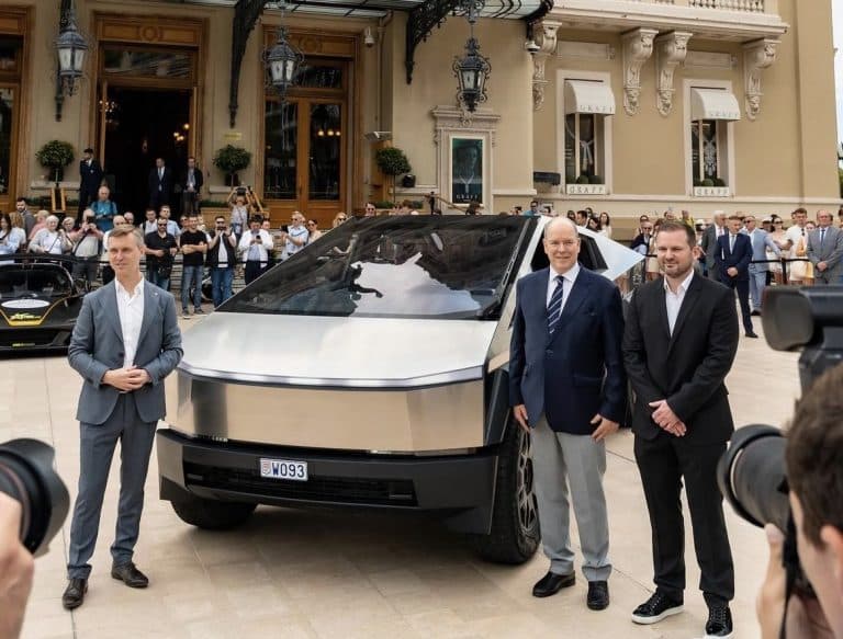 Prince Albert II Embraces the Future: Tesla Cybertruck Shines at Monaco’s Top Marques Show