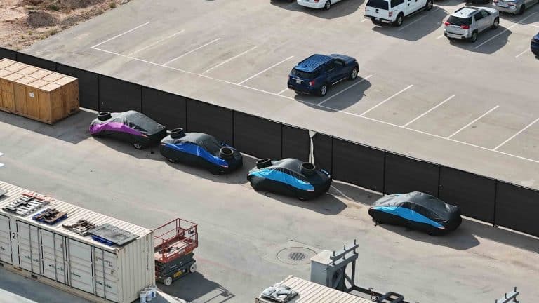 Several Tesla Cybercab Prototypes Spotted at Giga Texas Crash Test Facility